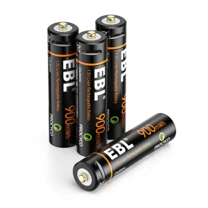 EBL 4Pcs 1.5V AAA USB Rechargeable Li-ion Batteries 900mWh